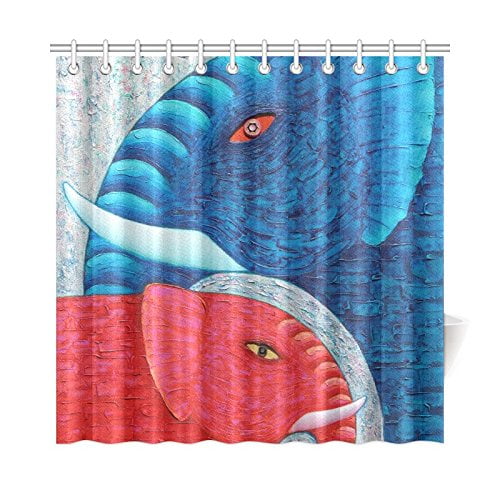 Blue Elephant Shower Curtain, Blue Elephant Shower Curtain