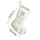 thumbnail image 3 of Adornos navideños Medias navideñas personalizadas con letras 22 cm Medias navideñas bordadas de Papá Noel Calcetín navideño a rayas Adornos colgantes para chimenea Árbol de Navidad Calcetín con letras, 3 of 5