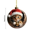 thumbnail image 3 of DAMAI Christmas Tree Ornaments, A Kitten in The Tree Hole 2D Acrylic Hanging Ornament With Holding a Bell, oliday Winter Home Decor Party Supplies, 3 of 5