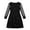 r-441Black164, variant on Kids Girls Puff Long Sleeve Mesh Casual High Waist A-Line Short Dress Formal Party Dresses For 4-14 Years Comfort Child Crew Neck Solid Color Sundress