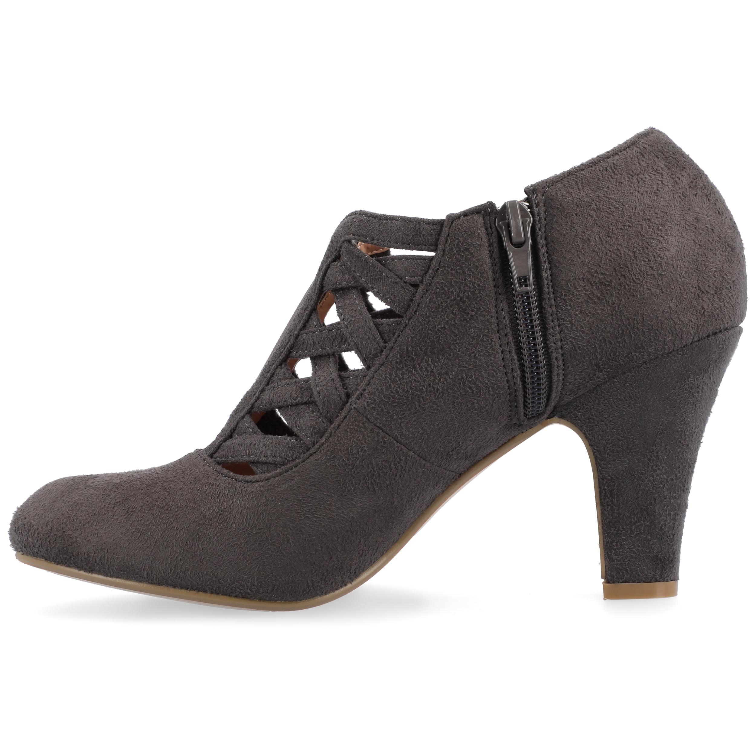 Journee Womens Piper Inside Zip Block Heel Booties, Widths Available