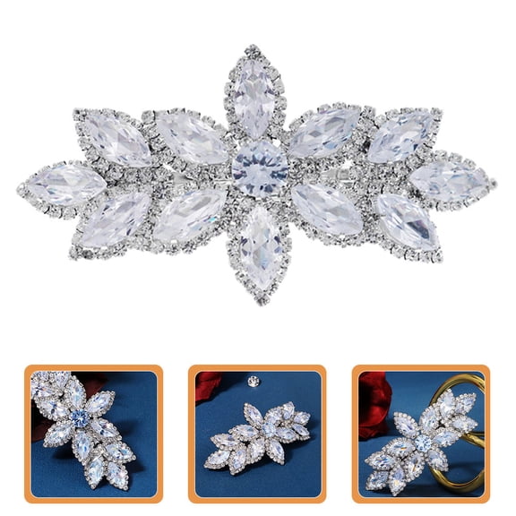 COMPUKAS Rhinestones Grip Barrette Water for Women Elegant Hair Decoration 1Pack