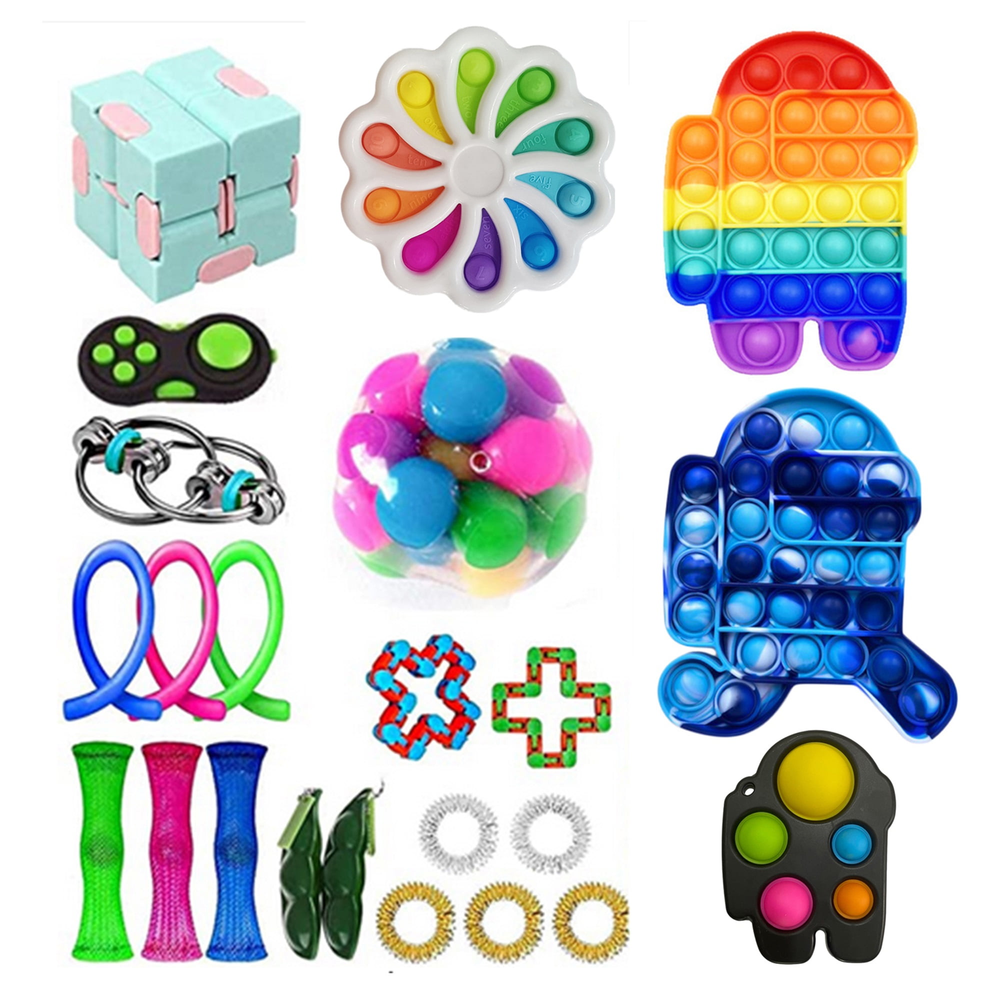 Fidget Toys Cube Sensory Tools Bundle Stress Relief Hand Kids Adults Toy IND 