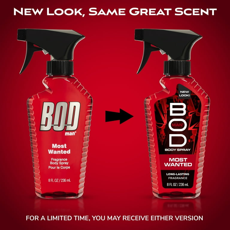 BOD Man Most Wanted Body Spray for Men fl oz Fragrance with