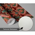 thumbnail image 6 of S4Sassy Paisley Wallpaper - Red Walls Covering, 25" x 360" Self-Adhesive Vinyl Wall Paper, Wallwrap, Easy DIY Walls Covering For Boho aesthetic wall decor, Living Room, Living Spaces, 6 of 9