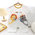 thumbnail image 2 of Sopiago Newborn Baby Boy Romper Summer Clothes Short Sleeve Round Neck Playsuit Infant Boy Outfit Baby Boy's Clothing White,6-9 Months, 2 of 4