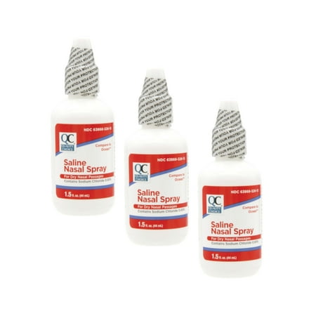 3 Pack Quality Choice Saline Nasal Relief Moisturizing Spray 1.5 Oz Each