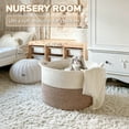 thumbnail image 4 of Timeyard Large Woven Laundry Hamper Basket - Decorative Storage Organizer for Living Room, Holds Toys Pillows Blankets Clothes - 21.7" x 21.7" x 13.8"-Brown, 4 of 10