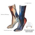 thumbnail image 4 of Xecao Cloud Red And Blue Dragon Print Fashion No Heel Casual Crew Socks Cushioned Breathable for Men Women - Moisture wicking,Not easy to fade Suitable for daily, 4 of 7