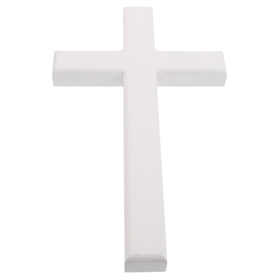 Luxshiny Elegant White Wooden Wall Cross, Hand Sanded , Perfect for Wedding, Church, and Home Decoration