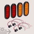 thumbnail image 3 of 2 Red + 2 Amber 6" Oval LED Trailer Tail Light Kit [DOT Certified] [Grommets & Plugs Included] [IP67 Waterproof] Stop Brake Turn Signal Park Trailer Lights For RV Truck Jeep, 3 of 11