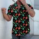 thumbnail image 2 of Camisas Para Hombre Manga Larga Regular Fit Hombres manga corta primavera verano casual impreso camisas top blusa camisas (Black, S), 2 of 7