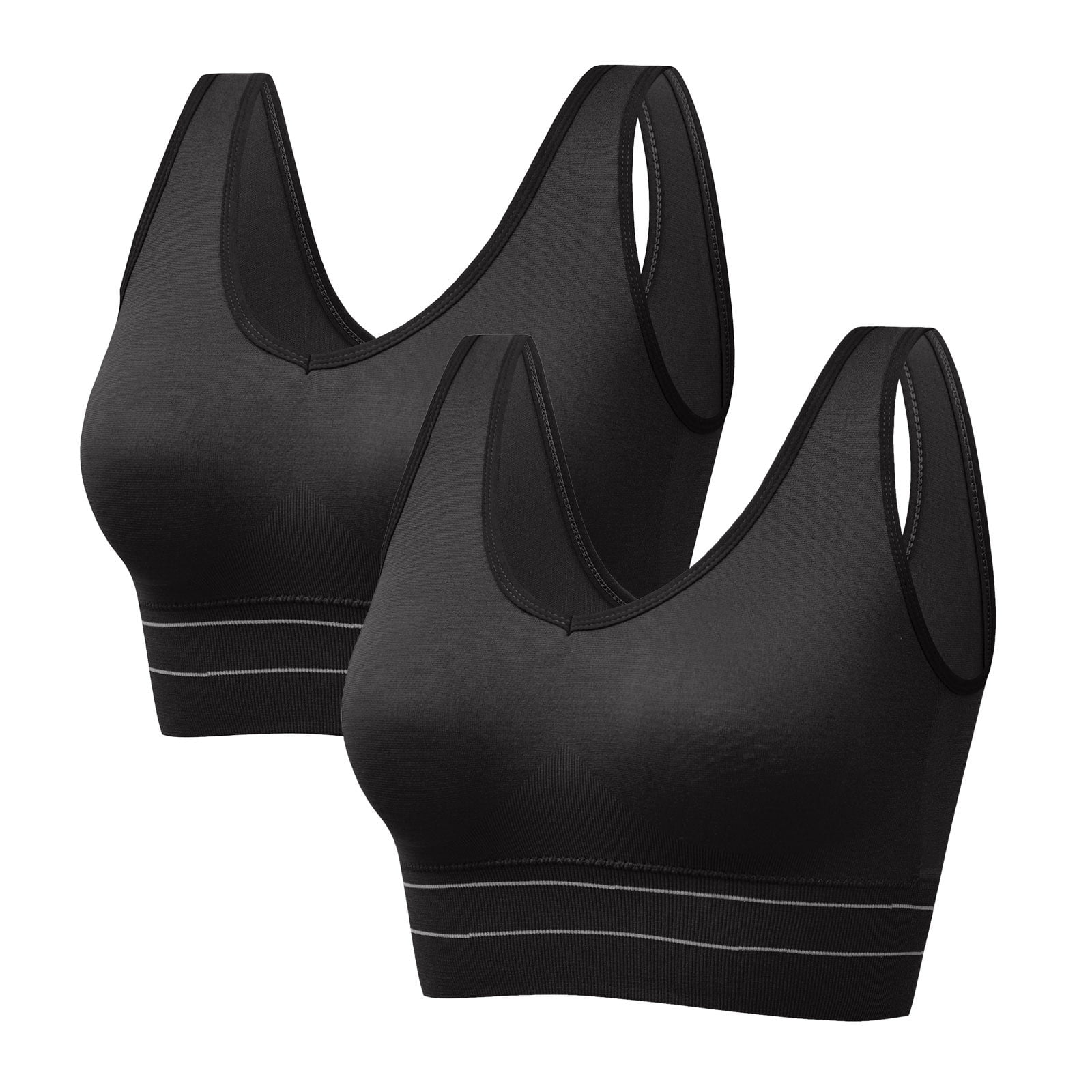 Eashery Plus Size Bras Wireless Bra Seamless Bra for Women Ultra Comfort  Bra V Neck Adjustable Invisible Bralette B XX-Large
