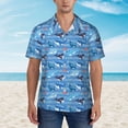 thumbnail image 4 of Daiia Blue Fish Hawaiian Shirt for Men Gentle Cotton Regular Short Sleeve Casual-XX-Large, 4 of 9