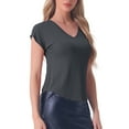 thumbnail image 4 of INSPIRE CHIC Women's Sleep T-Shirt V-Neck Pajamas Top for Nightwear Loungewear L Gray, 4 of 6