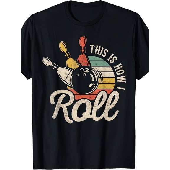 This Is How I Roll Retro Bowling Bowler Funny Gift Cap Sleeve T-Shirt