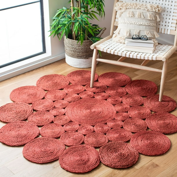 Safavieh Handmade Natural Fiber Azelia Country Jute Rug Rust 7 X Round 6 Living Room Bedroom Dining Rectangle Com Safavieh Handmade Natural Fiber Azelia, Safavieh Handmade Natural Fiber Charlyne Bordered Round Jute Rug