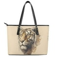 thumbnail image 2 of ZUXONGSY Tiger Print Tote Bag for Women Practicality Satchel Handbags PU Leather Work Bag with Handle for Daily Use Work, 2 of 6
