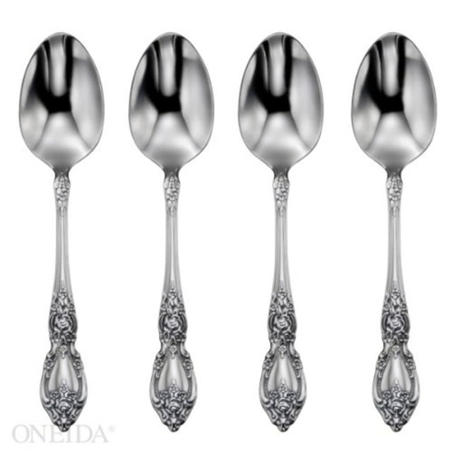 Oneida Wordsworth Everyday Cubiertos Cucharas para Cena Acero Inoxidable 18/0 Juego de 4 Plata