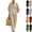 Khaki, variant on Cotton Linen Sets Women 2 Piece Elegant Batwing Sleeve V Neck Button Shirts and Wide Leg Pants Set Casual Outfit Black XL