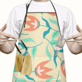 thumbnail image 2 of Women Men Adjustable Bib Apron with Pockets Red Tulip Cooking Kitchen Aprons, 2 of 7