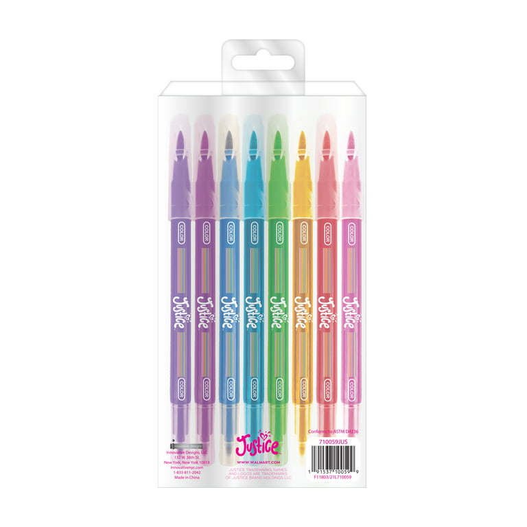 Justice Color Changing Double Ended Art Markers, Multiple Colors, 8 Count, Size: 3.75 inch x 7 inch, Multicolor