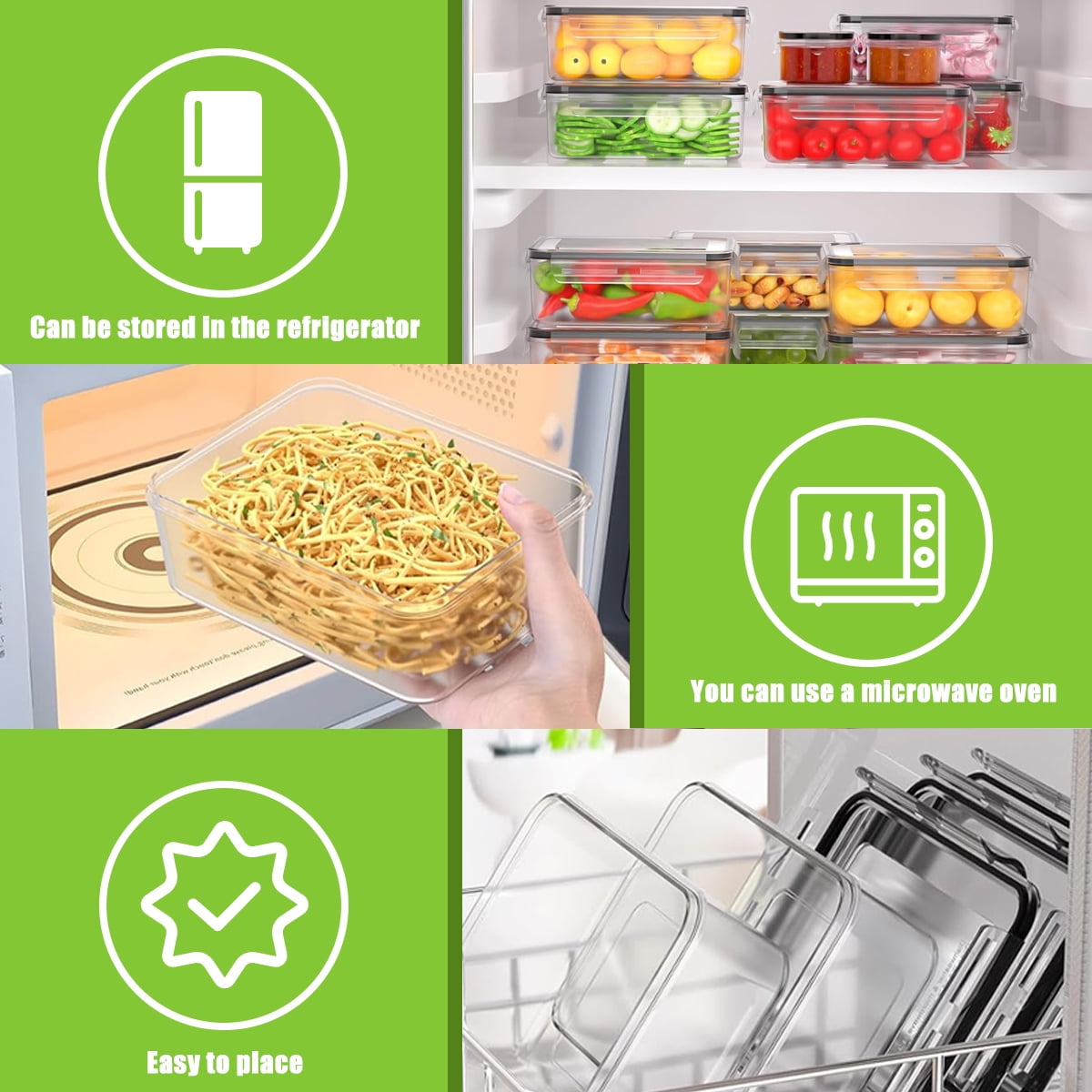 Food Storage Containers 20PCS (10 Containers + 10 Lids), Airtight Plastic Food Containers with Lids, Pantry & Kitchen Containers, Leak-Proof, BPA Free, Microwave & Freezer Safe