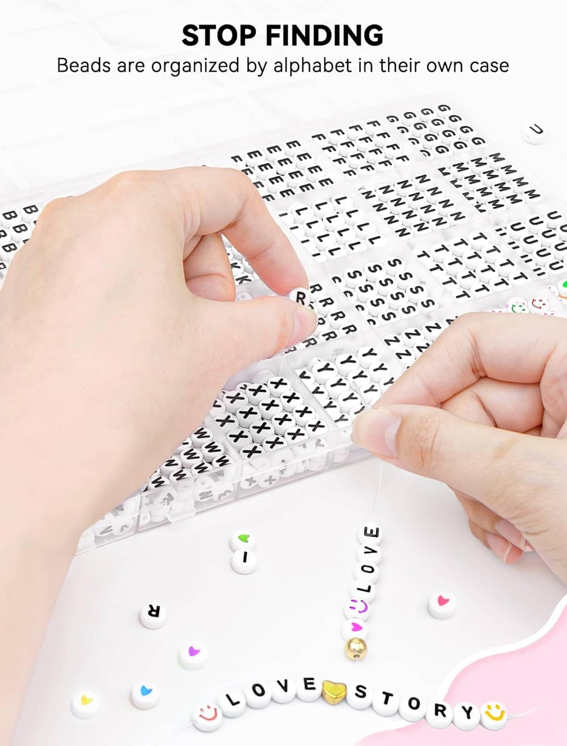 1400 PCS Letter Beads for Jewelry Making Kit, 28 Styles Alphabet Beads for Friendship Bracelets Assorted Preppy Beads with Storage Case