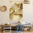 thumbnail image 2 of Asian Tapestry, Great Wall of China Ancient Castle at Sunset Silk Road Barrier Old Cultural Heritage Print, Wall Hanging for Bedroom Living Room Dorm Decor, 60W X 80L Inches, Cream, by Ambesonne, 2 of 5
