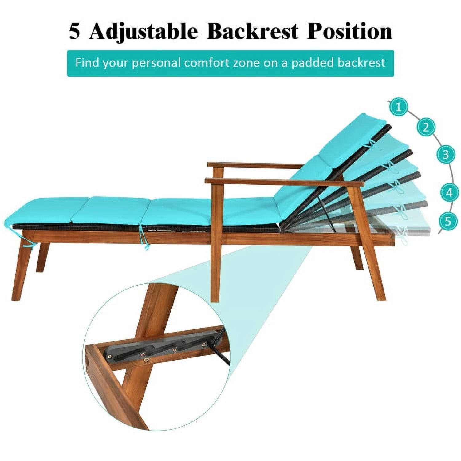 Aimee Lii 3 Pieces Portable Patio Cushioned Rattan Lounge Chair Set with Folding Table, Outdoor Patio Furniture Set, Turquoise Aimee Lii 3 Pieces Portable Patio Cushioned Rattan Lounge Chair Set with Folding Table, Outdoor Patio Furniture Set, Turquoise