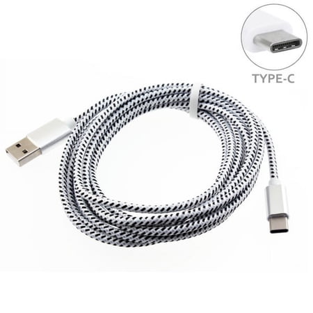 Verizon LG G6 White Braided 10ft Long Type-C Cable Rapid Charge USB Wire Sync V8N price history on PriceWatchPro