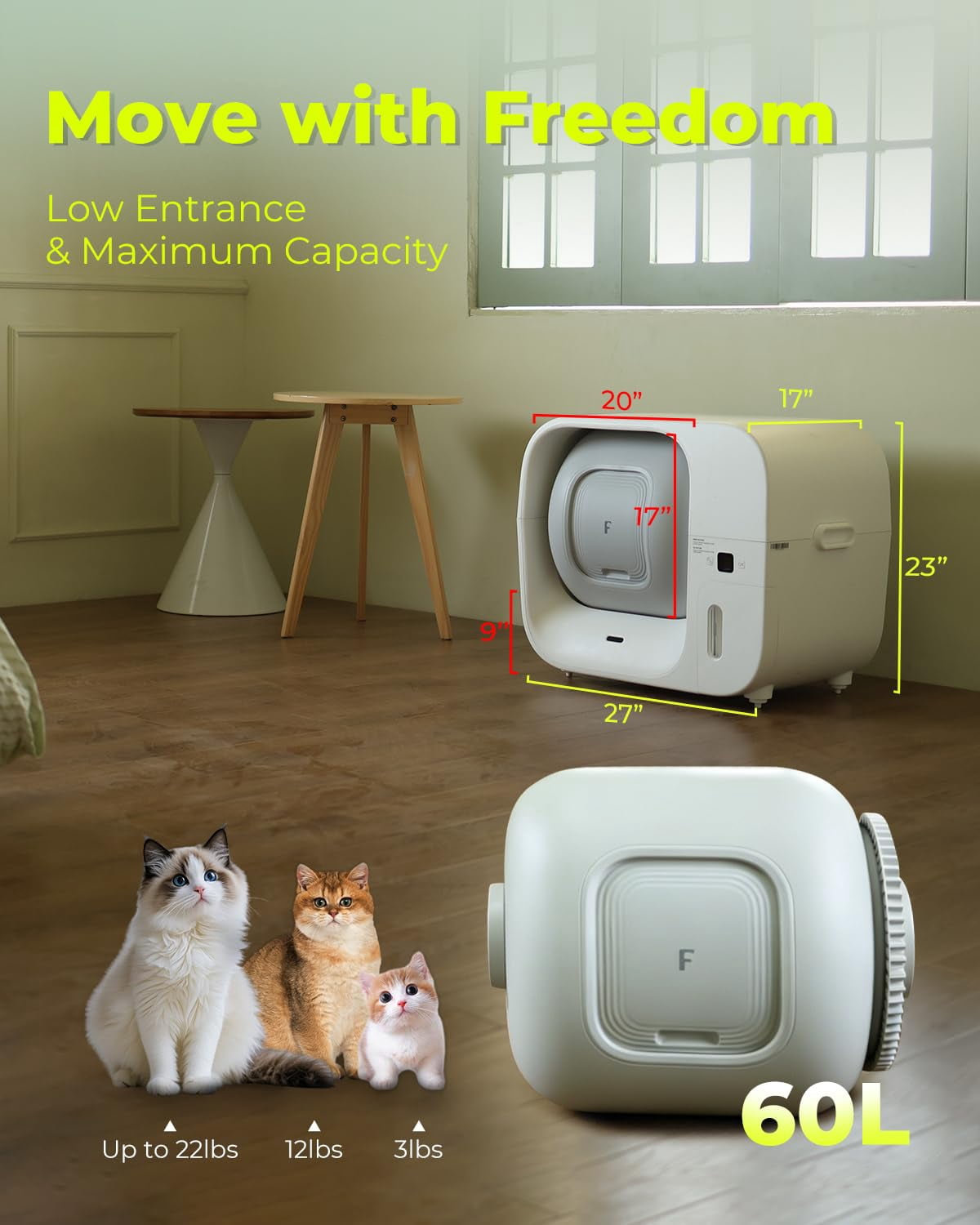 FURBULOUS Automatic Cat Litter Box Self-Cleaning, Self-Packing, Odor-Free & Leak-Proof – with App Control & Safety Assured