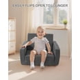 thumbnail image 4 of Silla para bebés y niños Jouha, sofá convertible suave 2 en 1, gris, 4 of 8