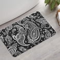 thumbnail image 2 of Black Paisley Pattern Bathroom Rugs Mat,Non Slip Microfiber Bathroom Rug,Rubber Backing,Soft Bathroom Mats for Bathroom Floor,Tub and Shower,17x27in(43x68cm), 2 of 5