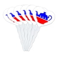 thumbnail image 1 of Tea Party Movement Political Heart Love Cupcake Picks Toppers Decoration Set of 6, 1 of 6