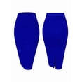 thumbnail image 2 of Women'S Premium High Waist Nylon Ponte Stretch Office Pencil Skirt Blue L, 2 of 7