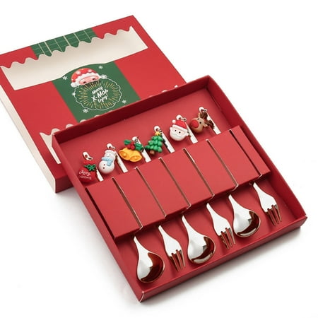 

Set of 6 Stainless Steel Fruit Forks Spoons Mooncakes Coffee Spoon Fruit Forks