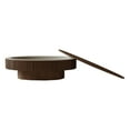 thumbnail image 5 of Noble House Leigh 47" Oval Coffee Table with Hidden Storage, Solid Wood Veneer Fluted Accent Tea Table, Walnut, 5 of 14