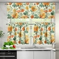 thumbnail image 4 of Yellow Floral 3 Pieces Kitchen Curtains and Valances Set Rod Pocket Tier Curtains Decor Curtains for Living Room Bedroom Bathroom, Easy to Install Curtain for Kitchen Window, 4 of 5