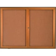 Aarco Products WFC3636LB Waterfall Series Enclosed Bulletin Board - Antique Brass