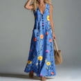thumbnail image 5 of Lindreshi Summer Dresses for Women 2026 Women Casual Loose Printed Tank Dress Beach V-neck Pocket Sundress Sleeveless Dresses, 5 of 7