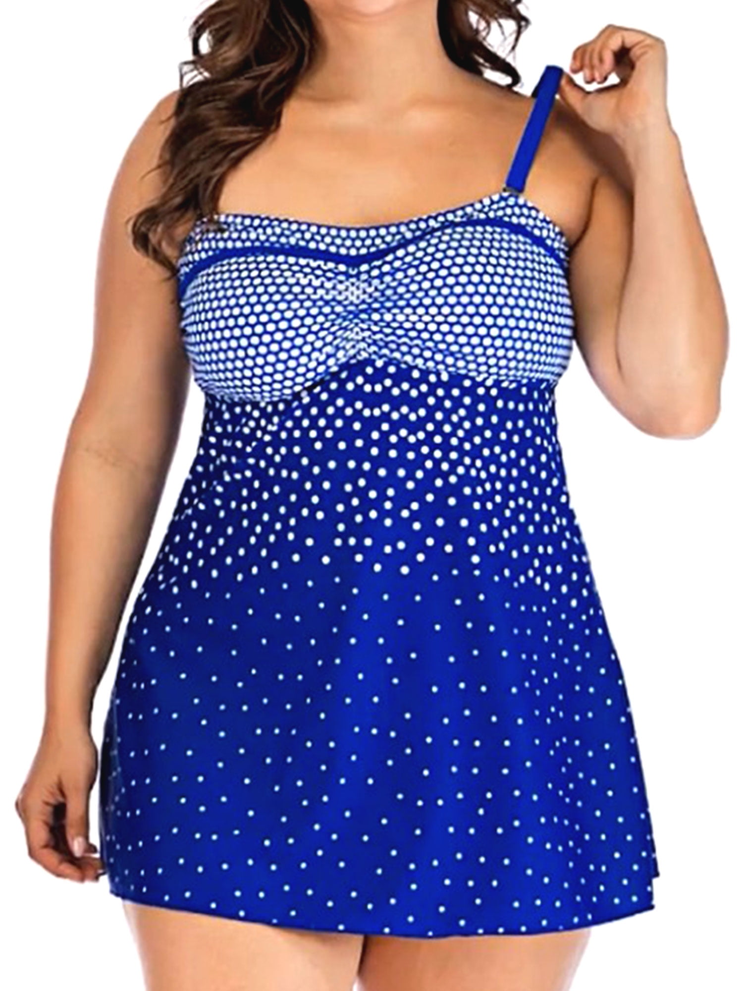 Sexy Dance Plus Size Women Tankini Set Two Piece Swimsuit Swimdress