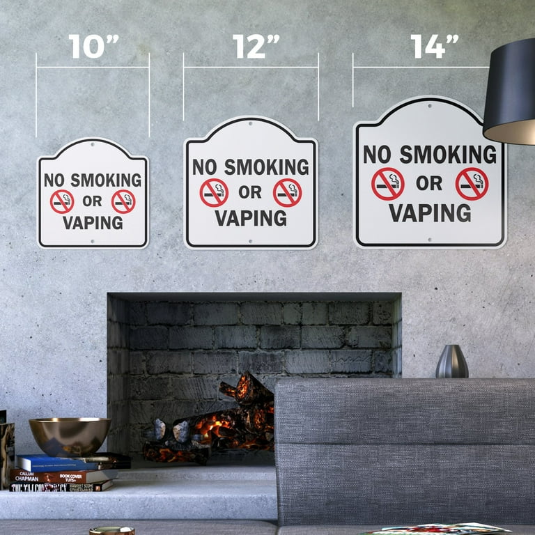 No Smoking Or Business 10” x 10” Sign | Indoor/Outdoor Plastic |  SignMission Designer Drugs Cigarettes Vapor Smoke Rules Novelty Gift Funny  Joke Gag Road Garage