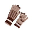 thumbnail image 2 of Deago Winter Touchscreen Gloves for Men Women Warm Fleece Lined Knit Elastic Cuff Texting Gloves for Cold Weather (Khaki), 2 of 9