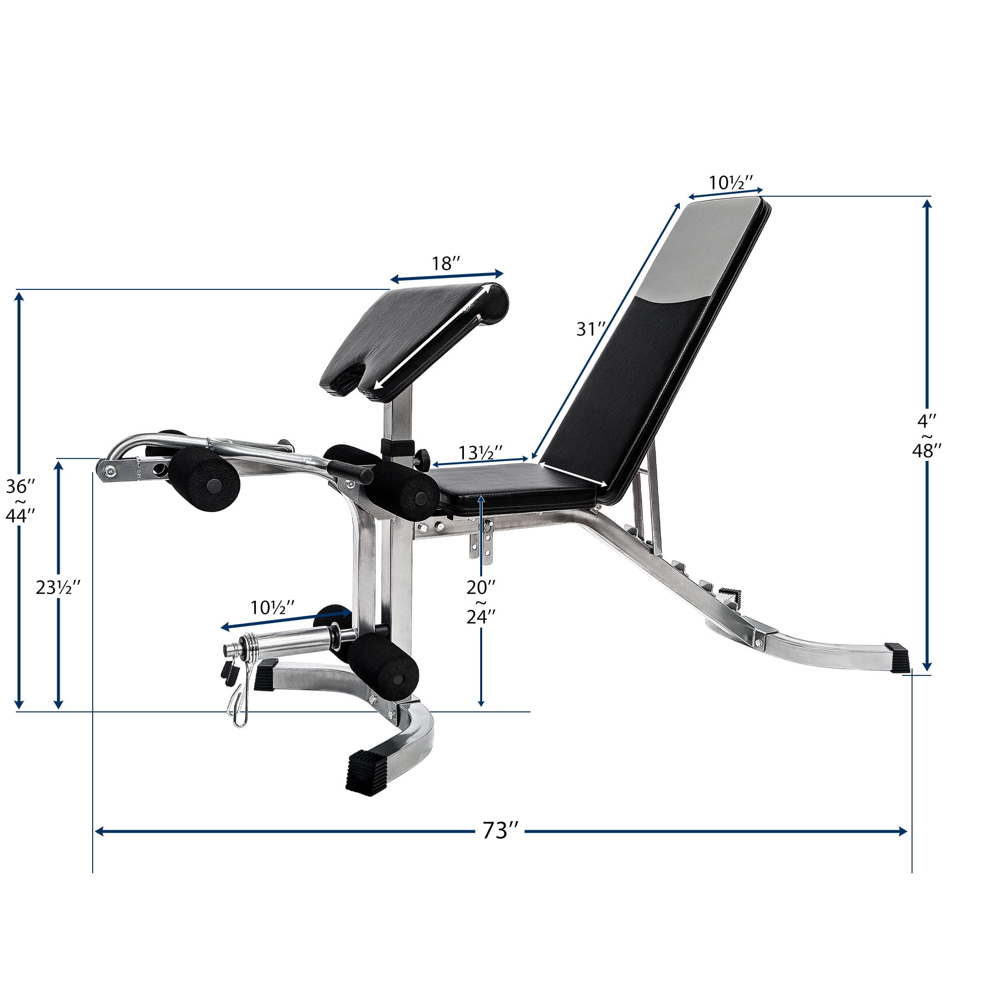 Docooler 6+3 Positions Adjustable Weight Bench with Leg Extension