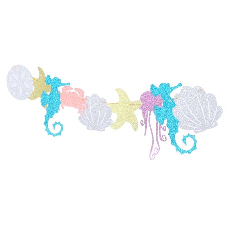 LOLIPPYY Glitter Garland Seashell Banner for Hawaiian Luau Celebration