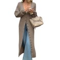 thumbnail image 2 of Spring Fall Women Long Sleeve Button Down Casual Long Knit Cardigan, 2 of 6