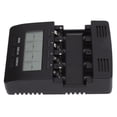 thumbnail image 2 of Analizador de cargador de batería de 4 ranuras con pantalla LCD para baterías recargables AA, AAA NiMH y NiCd, entrada de CA de 100-240 V, enchufe estadounidense, 2 of 8