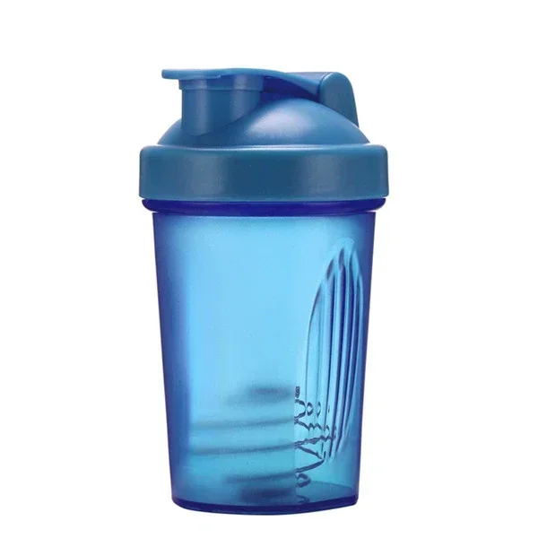 Botella deportiva para mezclar proteína de suero de leche en polvo, agitador de gimnasio para Fitness, botella de bebida de plástico portátil para exteriores, cuchilla de Cocina de 400ML