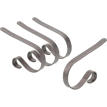 Haute Decor The Original MantleClip Stocking Holder with Holly Embossed Design, 4 Pack - Pewter